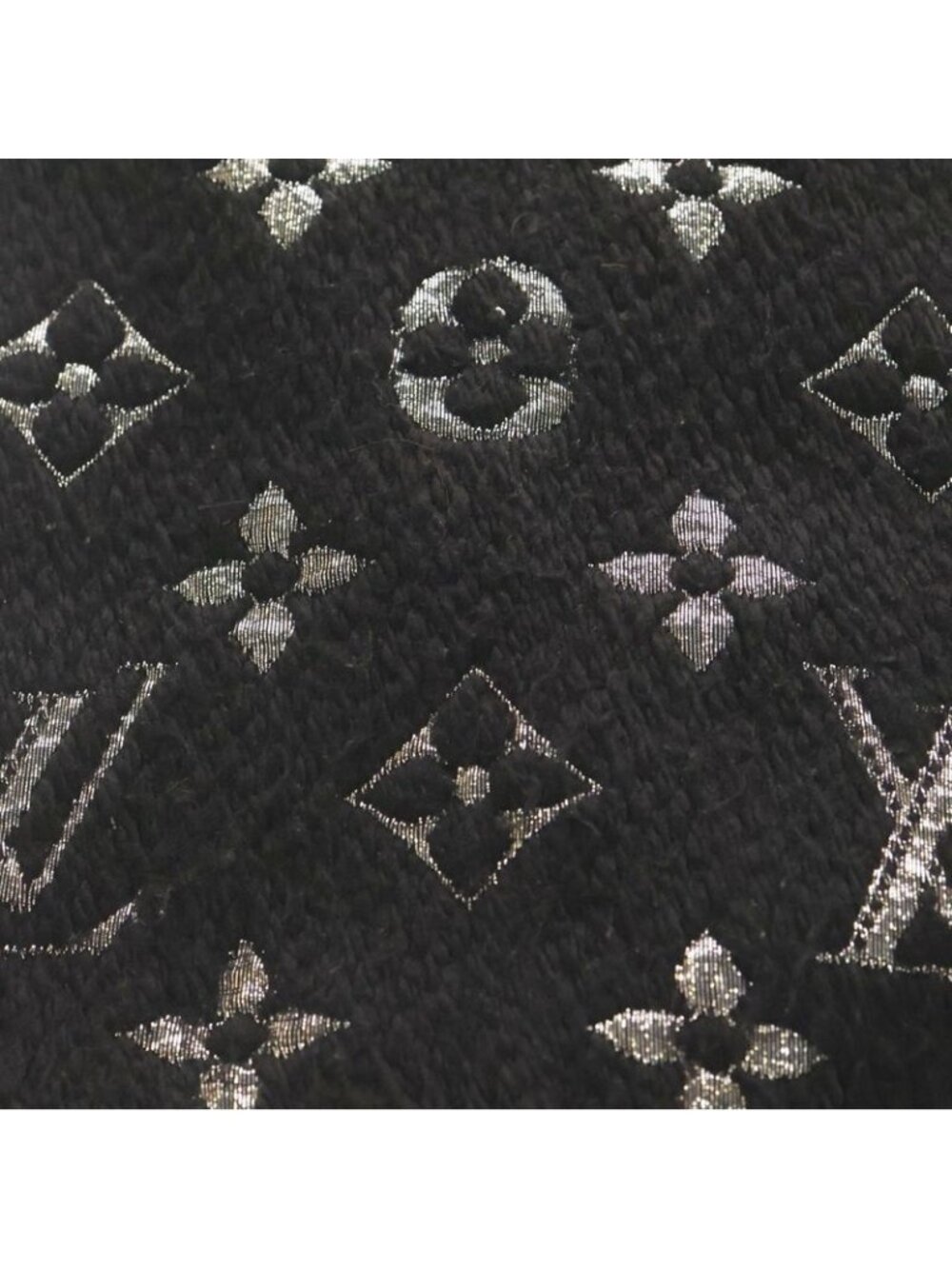 ★SOLD★ Louis Vuitton Monogram Logomania Scarf Shine Fringe Shawl Black - Picture 2 of 6